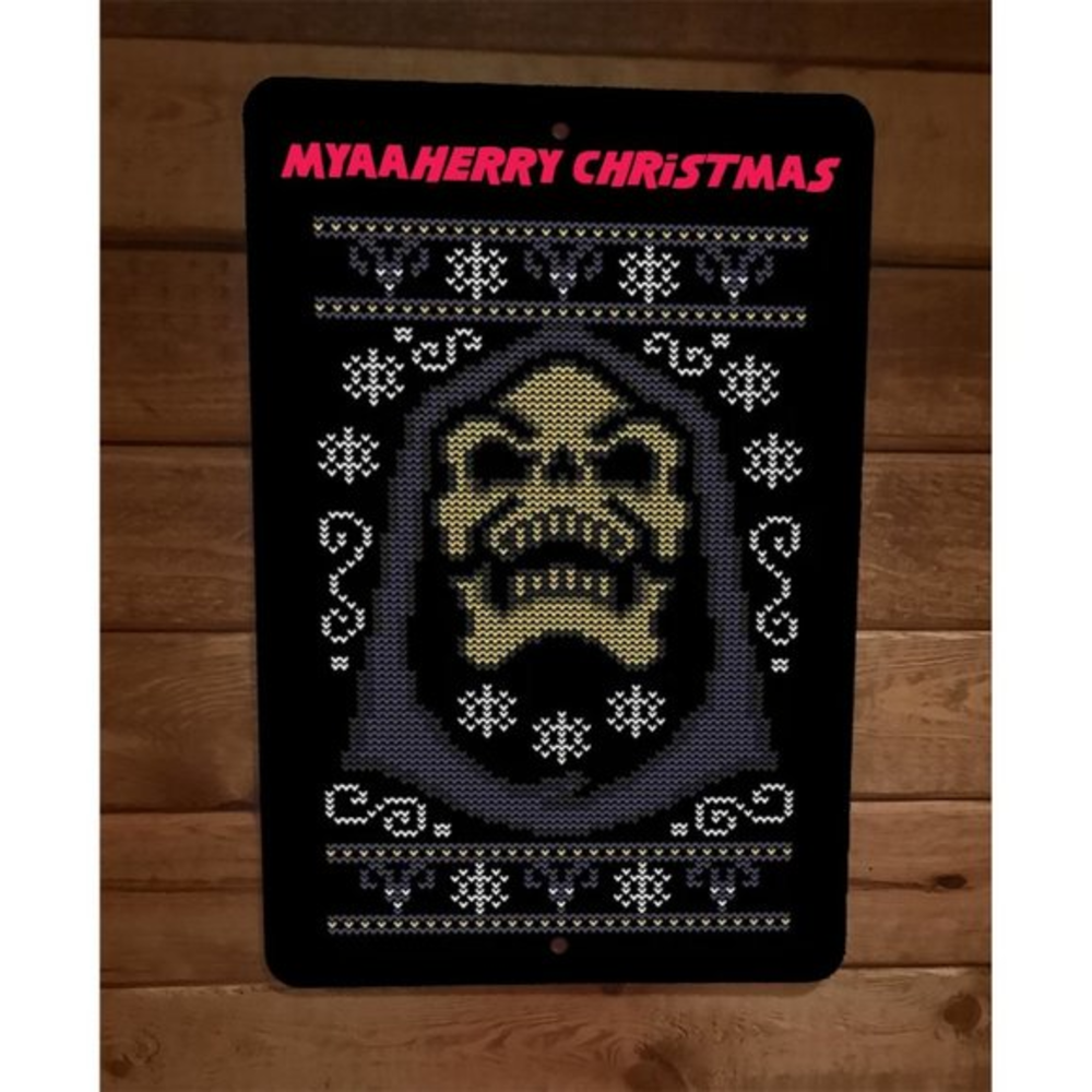 Mayaaherry Christmas Skeletor MOTU 8x12 Metal Wall Sign Masters of the Universe